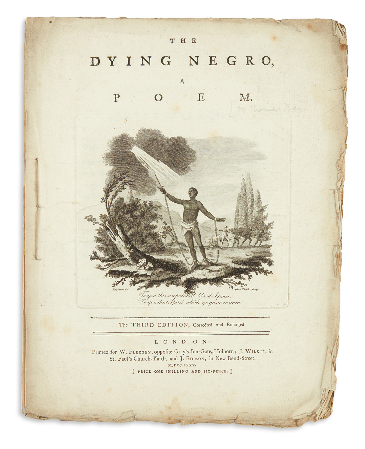 (SLAVERY AND ABOLITION.) [Day, Thomas; and John Bicknell.] The Dying Negro, a Poem.
